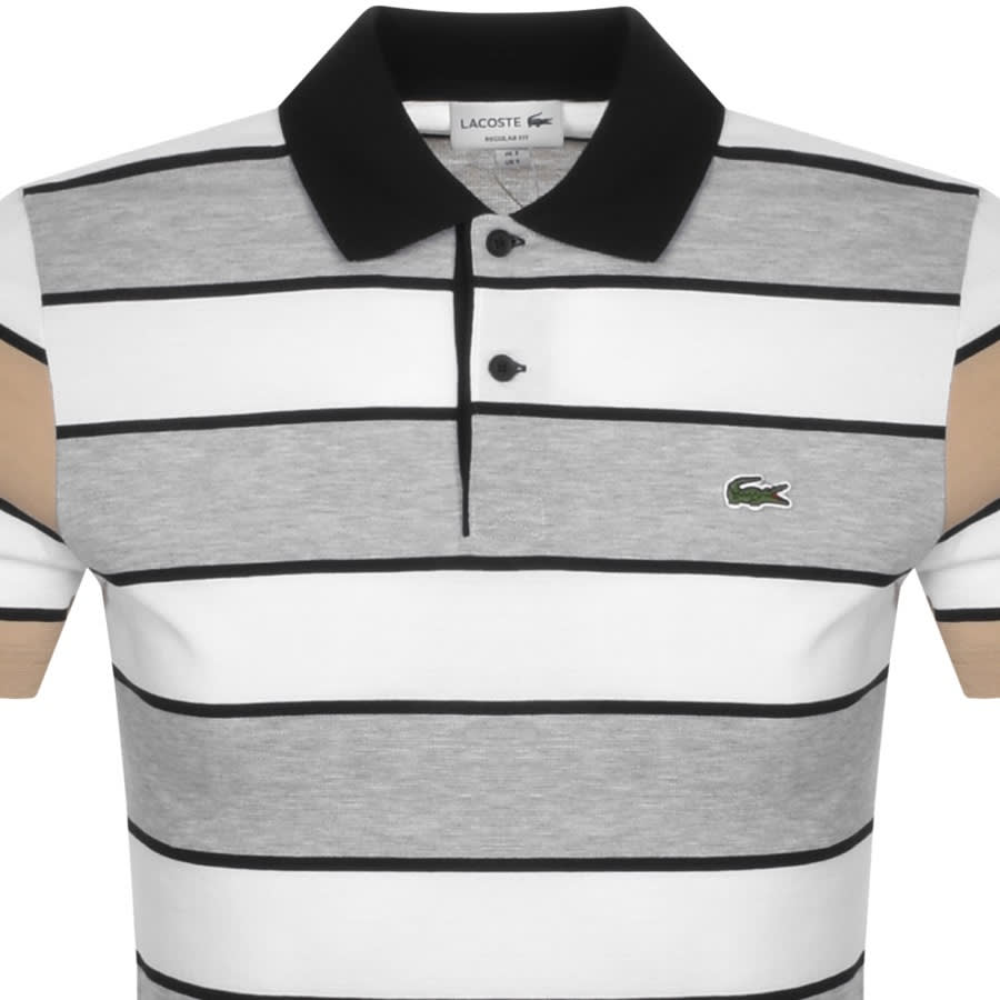 Alternative Image for ProductLacoste Striped Short Sleeved Polo T Shirt White2